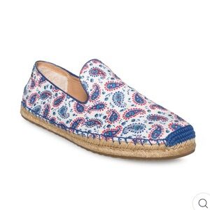 UGG Blue Espadrille Slip-Ons with Floral Print